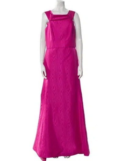 Pre-owned Amsale Square Neckline Long Dress In Pink