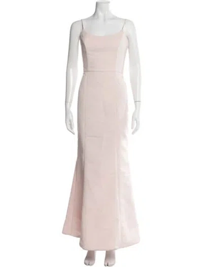 Pre-owned Amsale Square Neckline Long Dress In Pink
