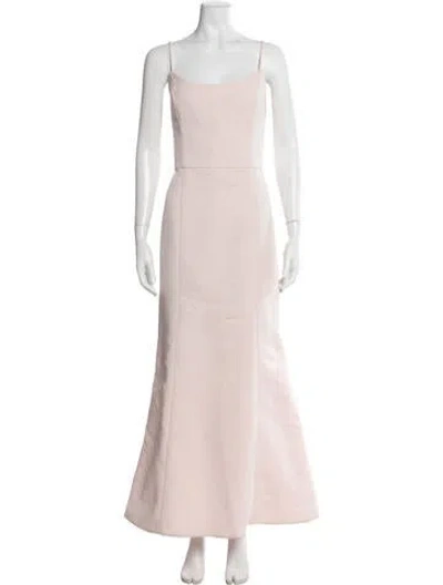 Pre-owned Amsale Square Neckline Long Dress In Pink