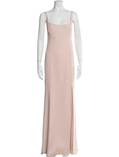 Pre-owned Amsale Square Neckline Long Dress In Pink