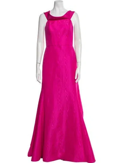 Pre-owned Amsale Square Neckline Long Dress In Pink