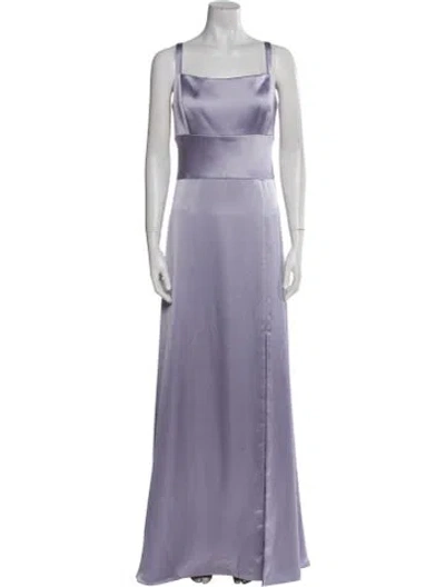 Pre-owned Amsale Square Neckline Long Dress In Purple