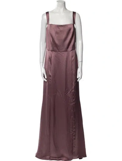 Pre-owned Amsale Square Neckline Long Dress In Purple