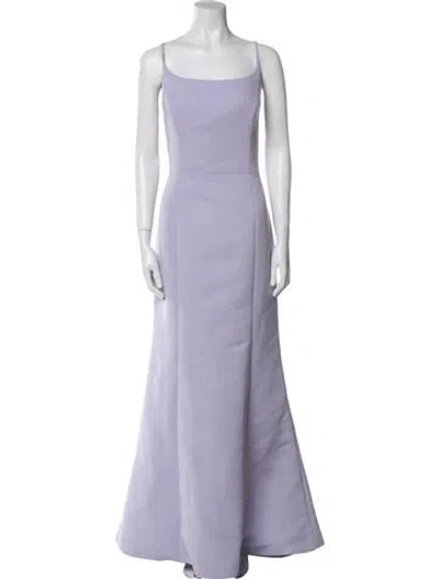 Pre-owned Amsale Square Neckline Long Dress In Purple