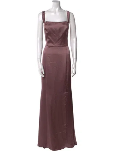 Pre-owned Amsale Square Neckline Long Dress In Purple