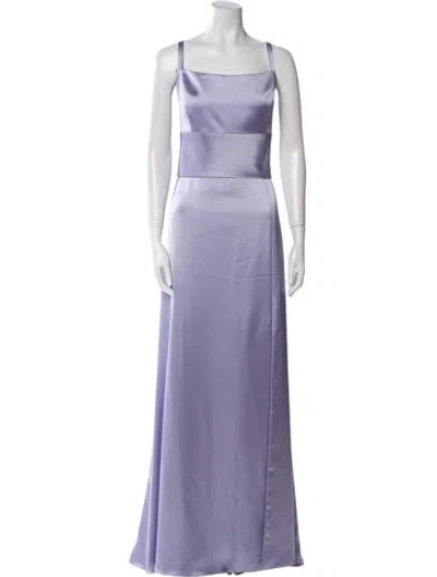 Pre-owned Amsale Square Neckline Long Dress In Purple