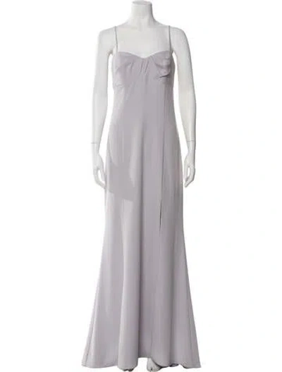 Pre-owned Amsale Square Neckline Long Dress In Purple