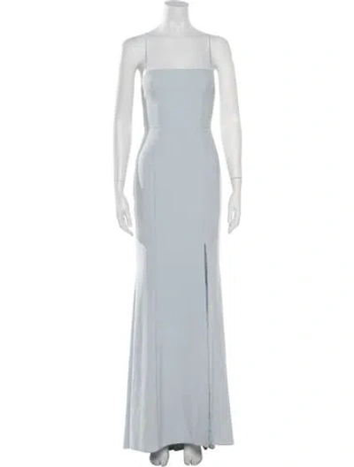 Pre-owned Amsale Square Neckline Long Dress W/ Tags In Blue