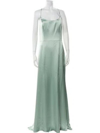 Pre-owned Amsale Square Neckline Long Dress W/ Tags In Green