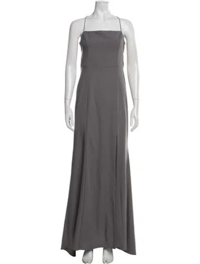 Pre-owned Amsale Square Neckline Long Dress W/ Tags In Grey