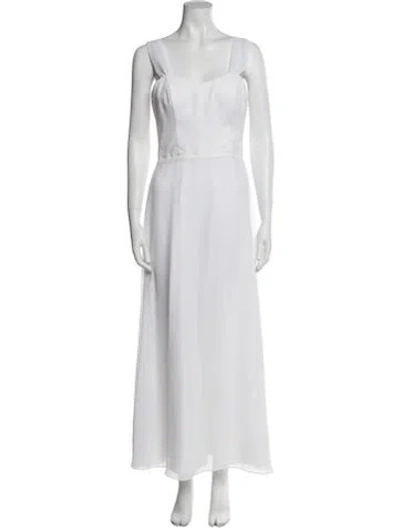 Pre-owned Amsale Square Neckline Long Dress In White