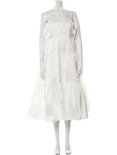 Pre-owned Amsale Square Neckline Long Dress In White
