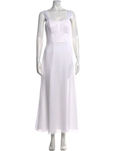 Pre-owned Amsale Square Neckline Long Dress In White