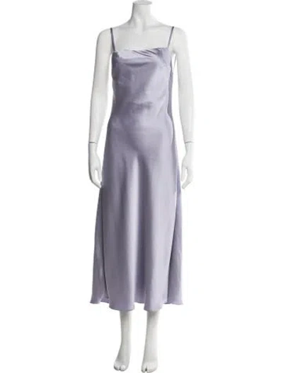 Pre-owned Amsale Square Neckline Midi Length Dress In Purple