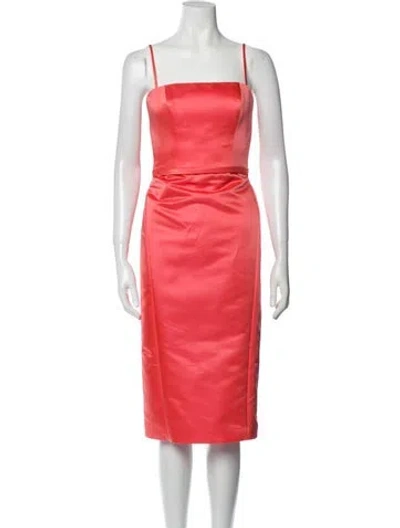 Pre-owned Amsale Square Neckline Midi Length Dress W/ Tags In Orange