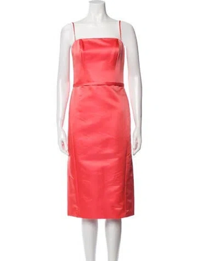 Pre-owned Amsale Square Neckline Midi Length Dress W/ Tags In Orange