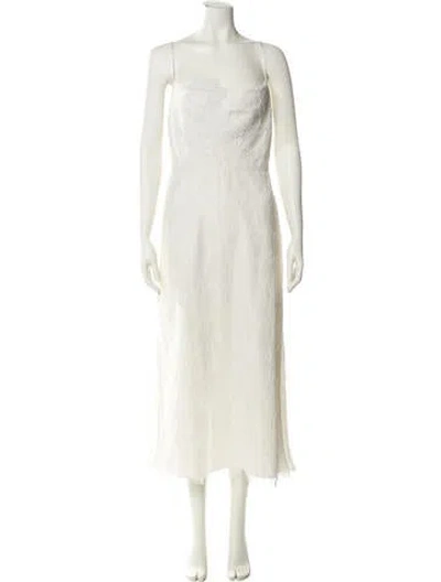 Pre-owned Amsale Square Neckline Mini Dress W/ Tags In Neutral