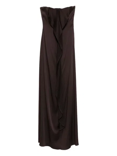 Amsale Strapless Dress In Brown