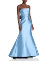 Amsale Strapless Gown In Smokey Blue