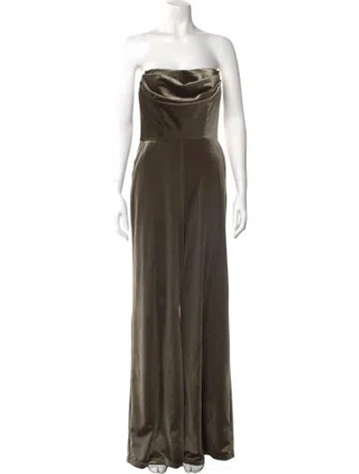 Pre-owned Amsale Strapless Jumpsuit In Green