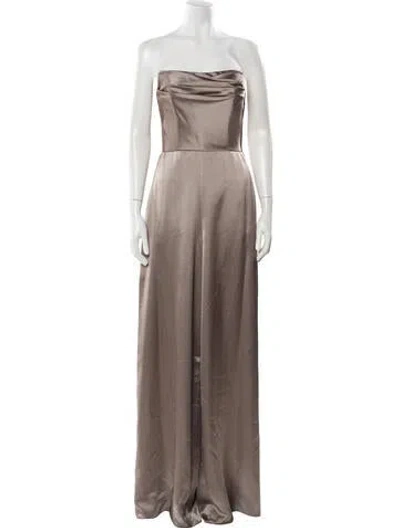 Pre-owned Amsale Strapless Jumpsuit In Neutral