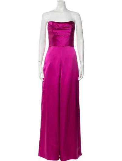 Pre-owned Amsale Strapless Jumpsuit In Pink