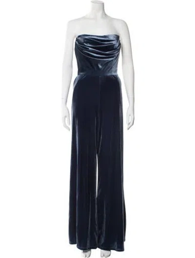 Pre-owned Amsale Strapless Jumpsuit W/ Tags In Blue
