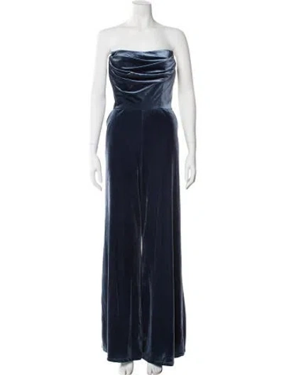 Pre-owned Amsale Strapless Jumpsuit W/ Tags In Blue