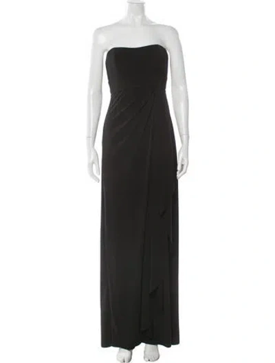 Pre-owned Amsale Strapless Long Dress In Black