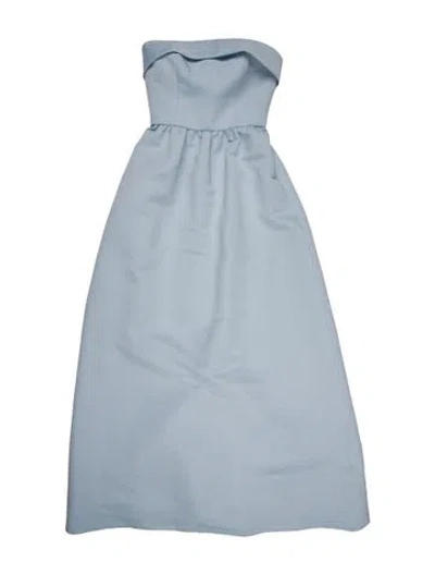 Pre-owned Amsale Strapless Long Dress In Blue