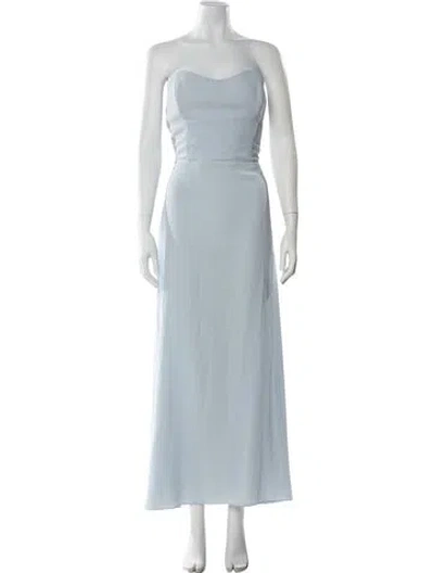 Pre-owned Amsale Strapless Long Dress In Blue