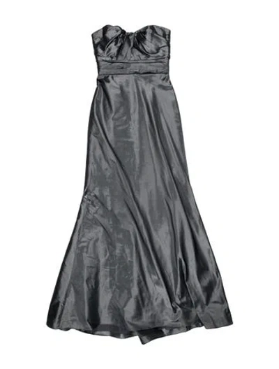 Pre-owned Amsale Strapless Long Dress In Blue