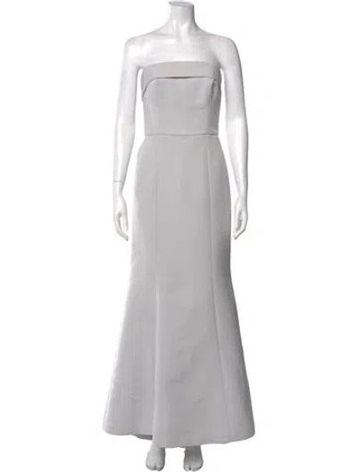 Pre-owned Amsale Strapless Long Dress In Gray