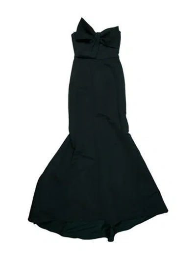Pre-owned Amsale Strapless Long Dress In Green