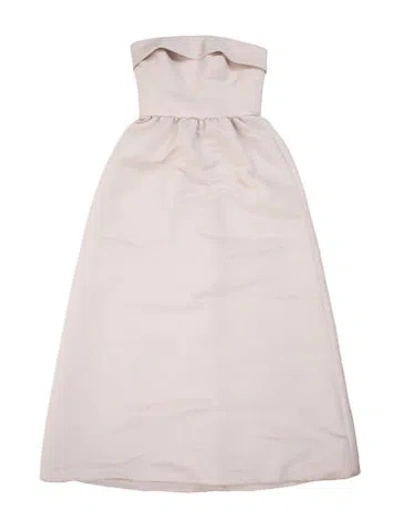 Pre-owned Amsale Strapless Long Dress In Neutrals