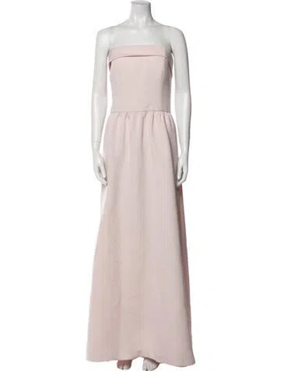 Pre-owned Amsale Strapless Long Dress In Pink