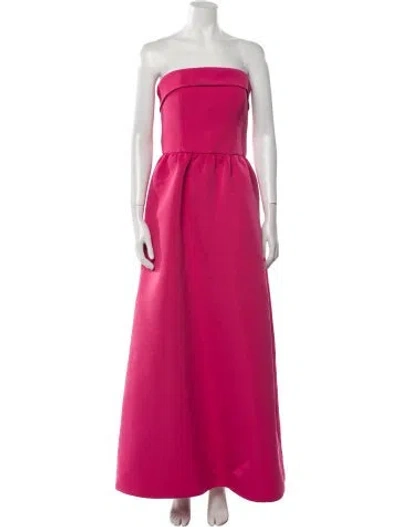 Pre-owned Amsale Strapless Long Dress In Pink