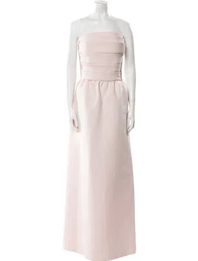 Pre-owned Amsale Strapless Long Dress In Pink