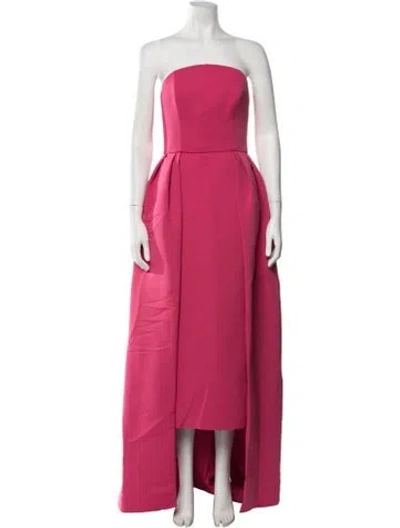 Pre-owned Amsale Strapless Long Dress In Pink