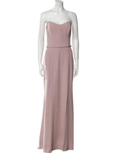 Pre-owned Amsale Strapless Long Dress In Purple