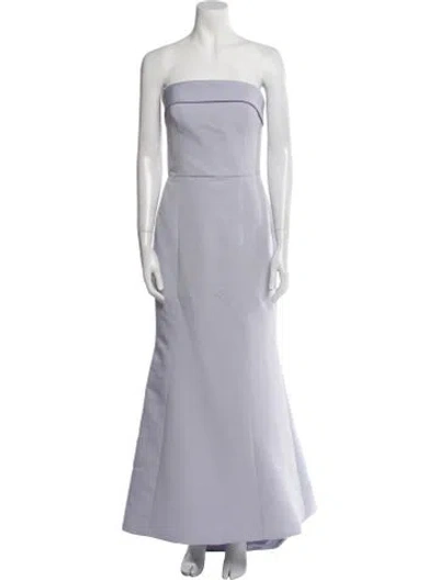Pre-owned Amsale Strapless Long Dress In Purple
