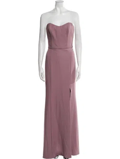 Pre-owned Amsale Strapless Long Dress In Purple