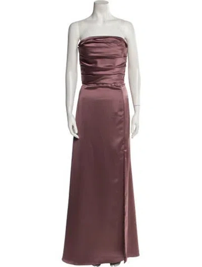 Pre-owned Amsale Strapless Long Dress In Purple