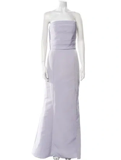 Pre-owned Amsale Strapless Long Dress In Purple