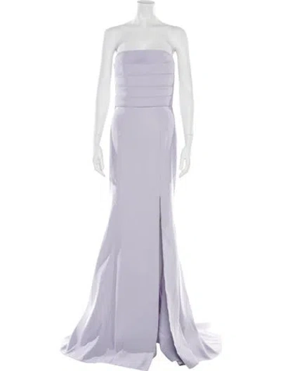 Pre-owned Amsale Strapless Long Dress In Purple