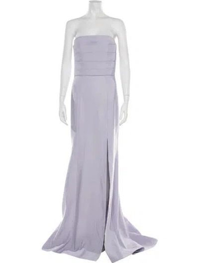 Pre-owned Amsale Strapless Long Dress In Purple