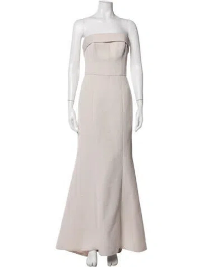 Pre-owned Amsale Strapless Long Dress In Purple
