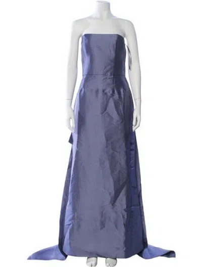 Pre-owned Amsale Strapless Long Dress W/ Tags In Blue