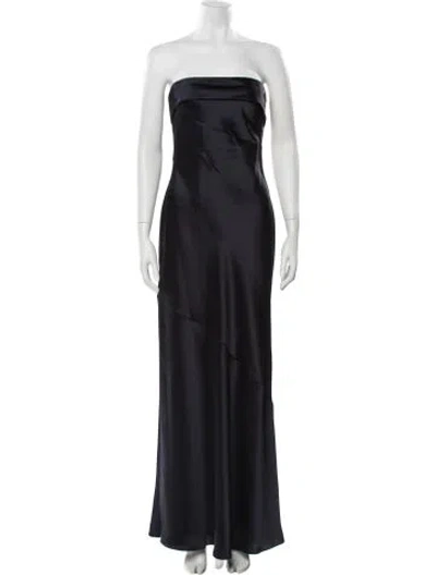 Pre-owned Amsale Strapless Long Dress W/ Tags In Blue