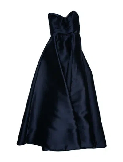 Pre-owned Amsale Strapless Long Dress W/ Tags In Blue